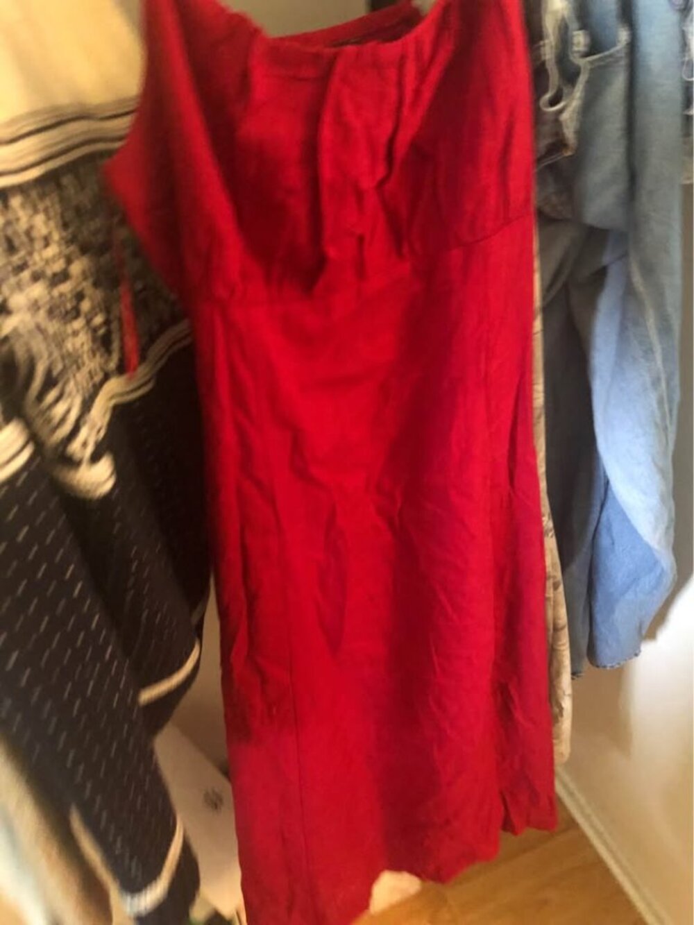 Papillon Red Smocked Midi Dress